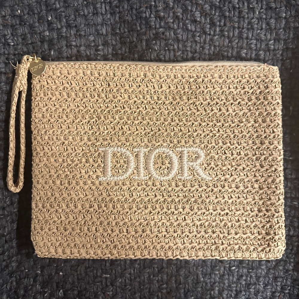 Dior Gift With Purchase Raffia Pouch